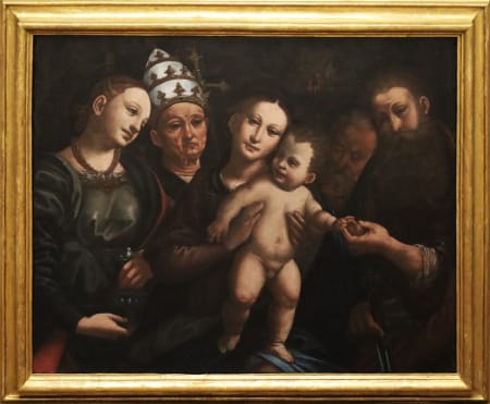 Bernardino Lanino — Sacra Famiglia con Santa Maria Maddalena, San Gergorio Papa e San Paolo